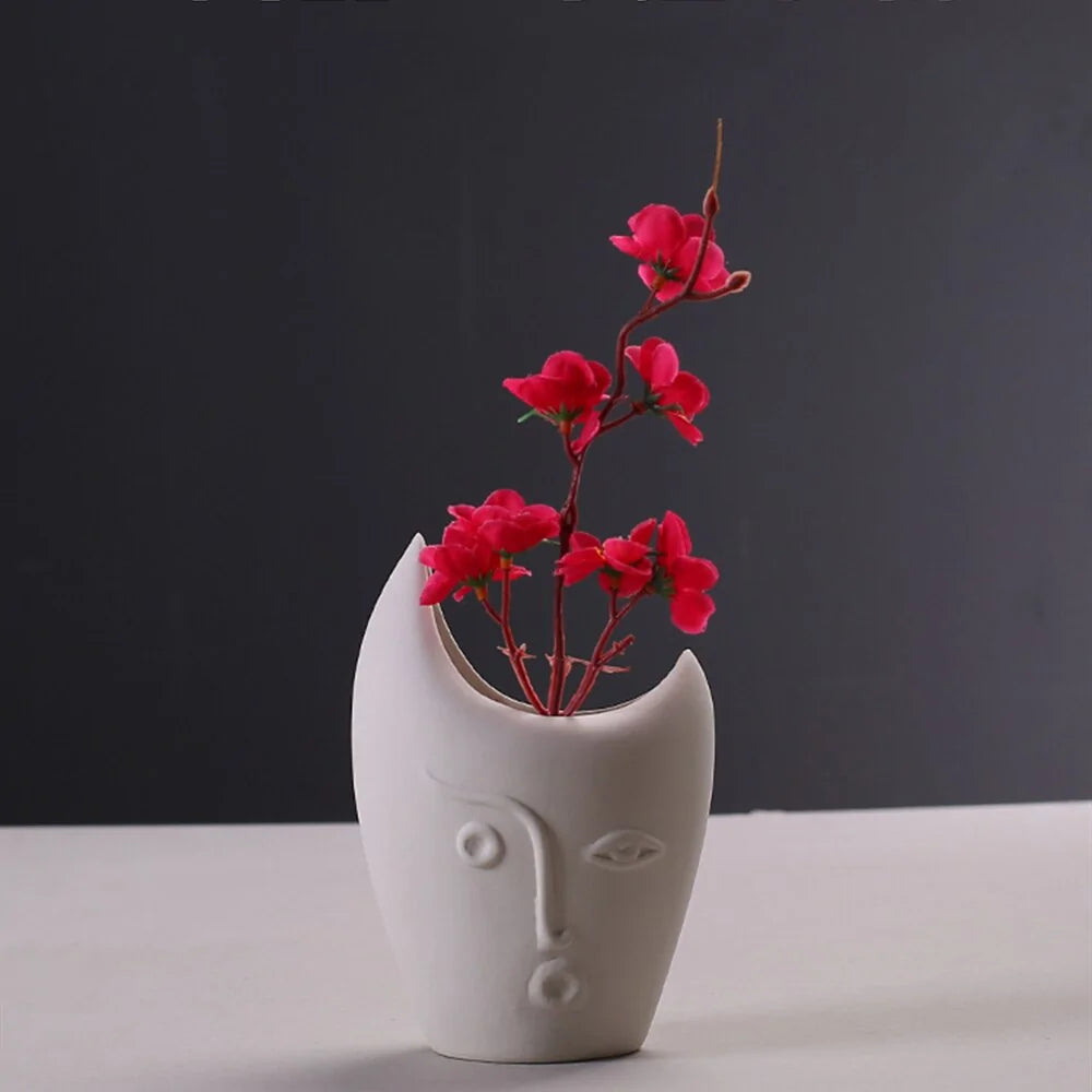 Minimalist Art Face Display and vase