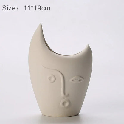 Minimalist Art Face Display and vase