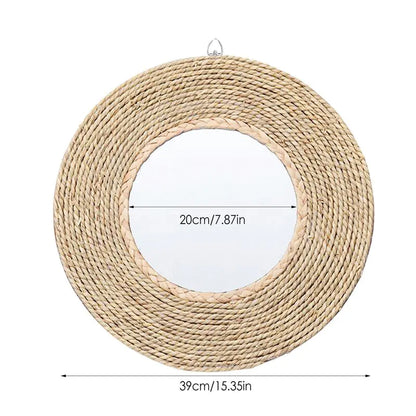 Rattan Round Woven Mirror