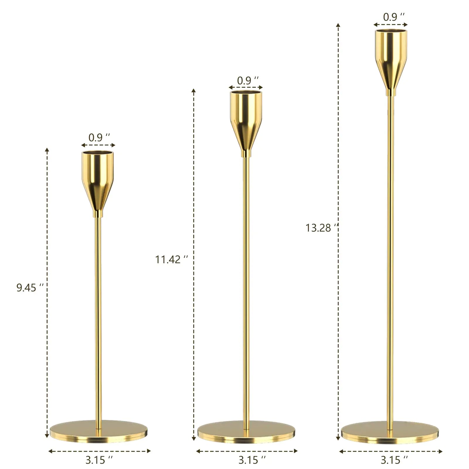 Taufora Halil - Metal Tabletop Candle Holders