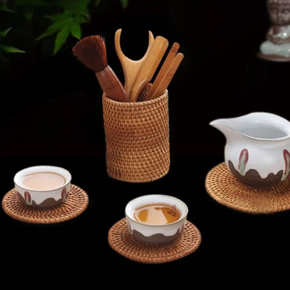 Taufora Halil - Rattan Pen Holder Organizer