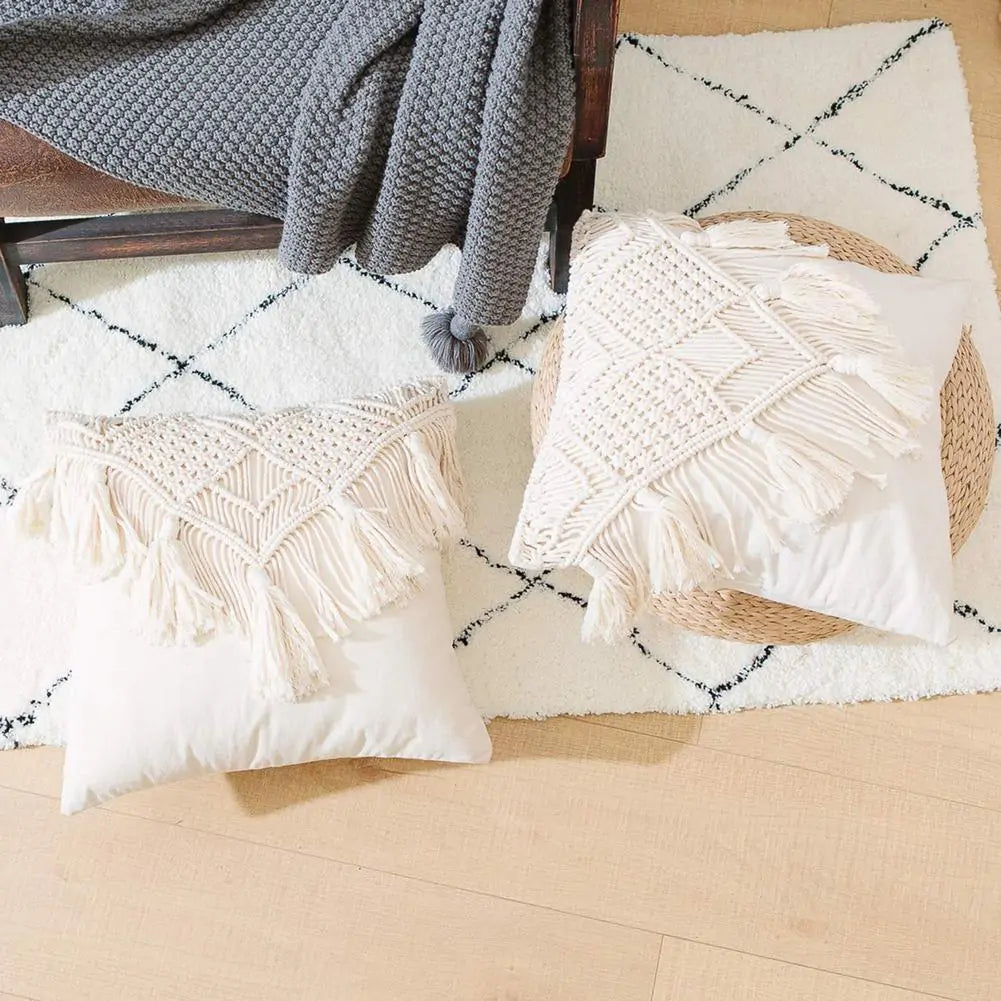 Taufora Halil - Macrame Hand-woven Pillow Covers