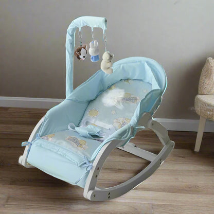 Taufora Halil - Wooden Comfort Chair Rocking Chair and Baby Bassinet