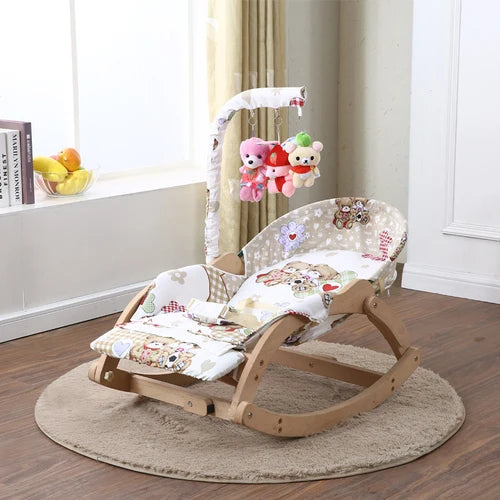 Taufora Halil - Wooden Comfort Chair Rocking Chair and Baby Bassinet