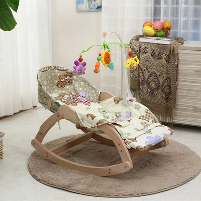 Taufora Halil - Wooden Comfort Chair Rocking Chair and Baby Bassinet