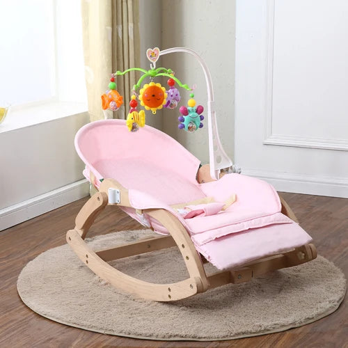 Taufora Halil - Wooden Comfort Chair Rocking Chair and Baby Bassinet