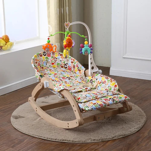 Taufora Halil - Wooden Comfort Chair Rocking Chair and Baby Bassinet