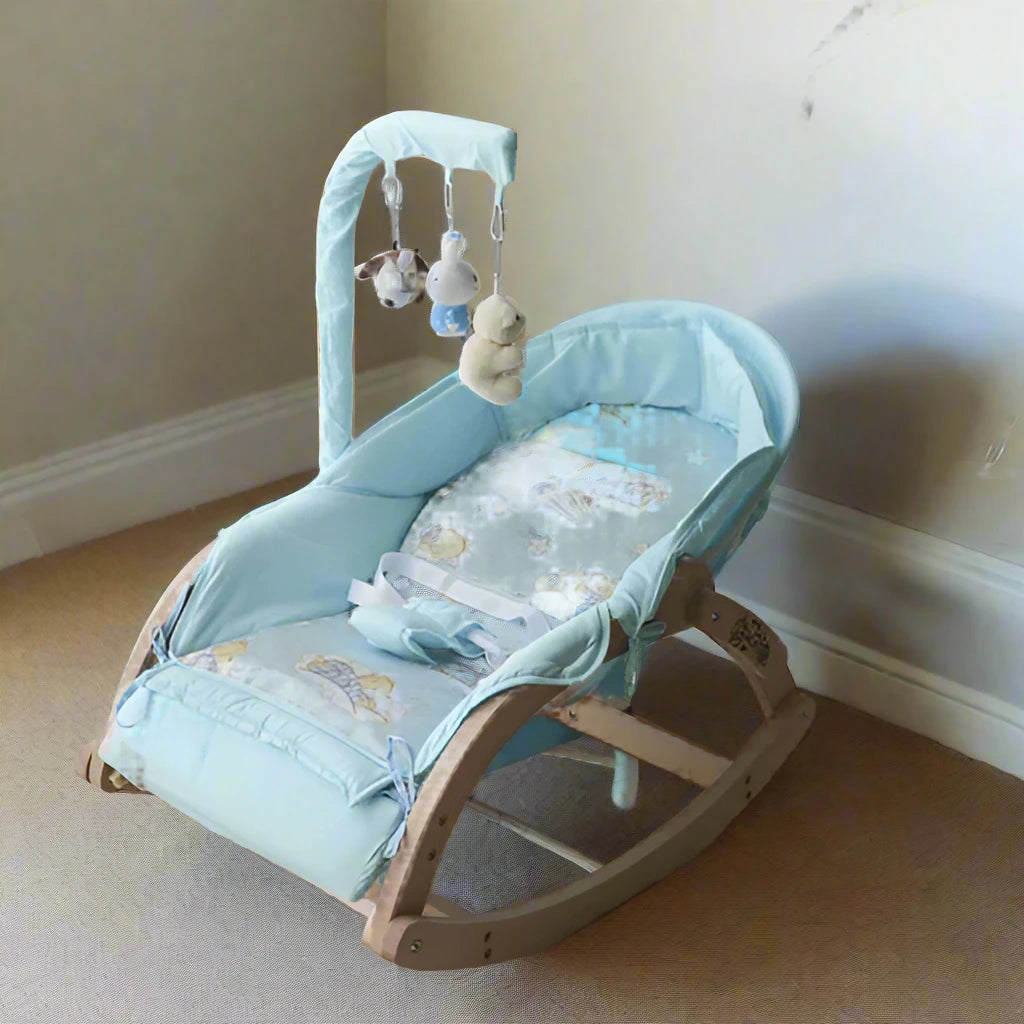 Taufora Halil - Wooden Comfort Chair Rocking Chair and Baby Bassinet