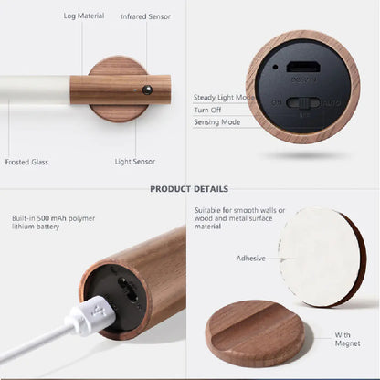 Taufora Halil - LED Wireless Wood Stick Night Light