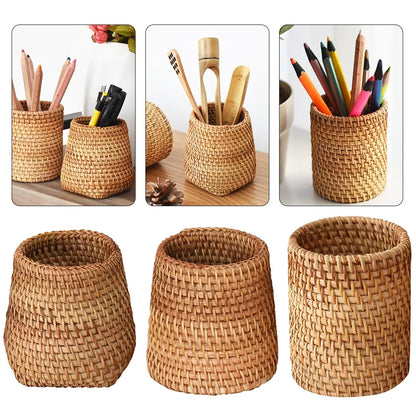 Taufora Halil - Rattan Pen Holder Organizer