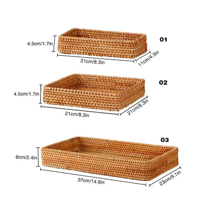 Taufora Halil - Rattan Storage and Food Tray Basket