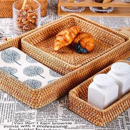 Taufora Halil - Rattan Storage and Food Tray Basket