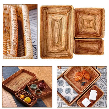 Taufora Halil - Rattan Storage and Food Tray Basket