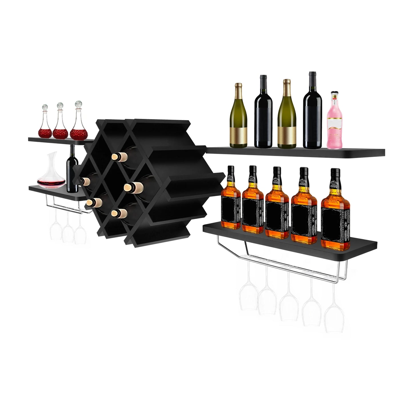 Taufora Halil - Modern Wine Hanging Cabinet