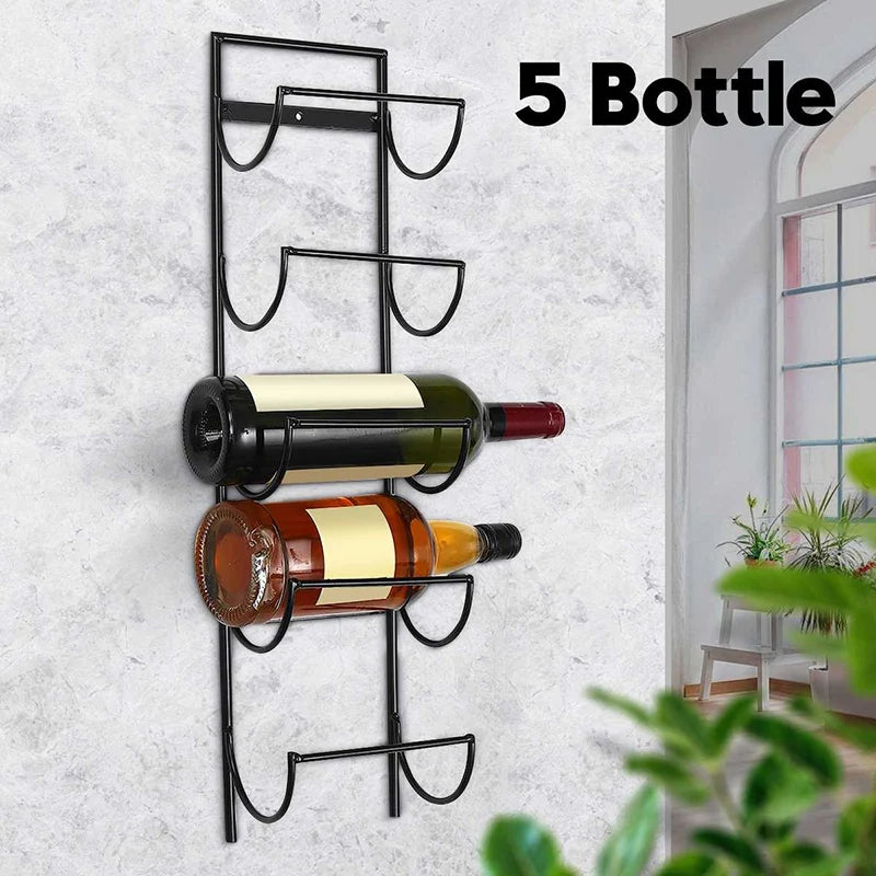 Taufora Halil - 5-Bottle Iron Wall Wine Holder