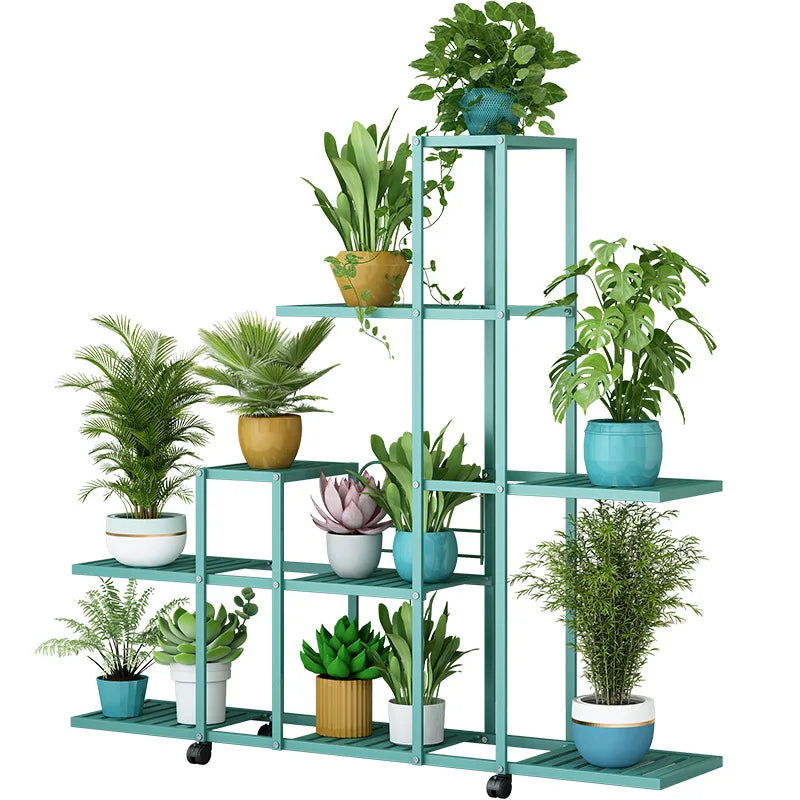 Taufora Halil  Iron Outdoor Flower Pot Shelf