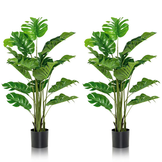 Taufora Halil - 5FT Artificial Tree 2-Pack - Faux Monstera Deliciosa Plant for Indoor & Outdoor