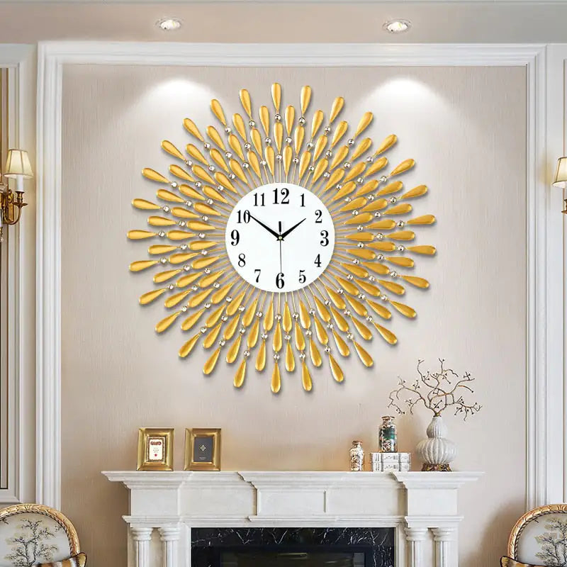 Taufora Halil - Feather Sun Wall Clock