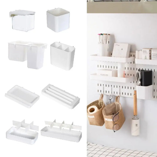 Taufora Halil - White Pegboard Storage Boxes