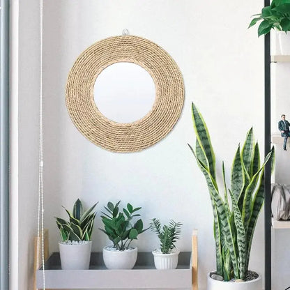 Rattan Round Woven Mirror