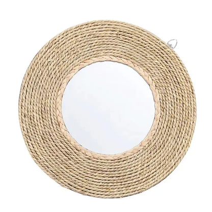 Rattan Round Woven Mirror