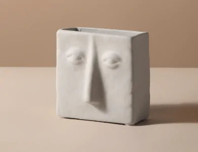 Minimalist Art Face Display and vase