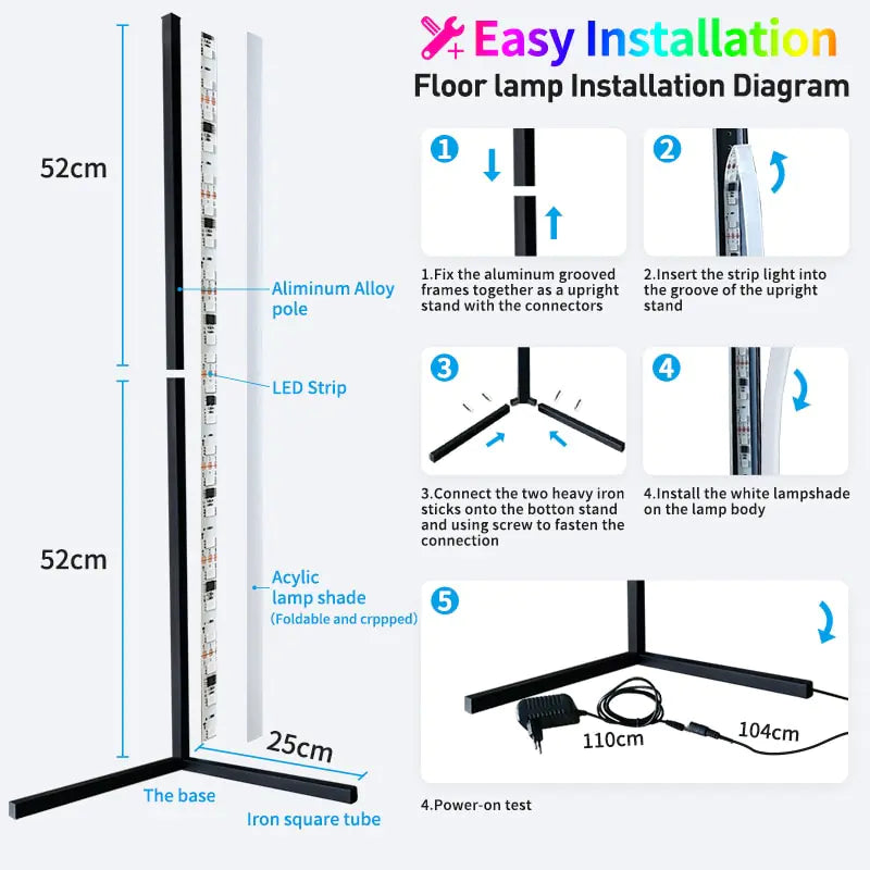 Taufora Halil - RGB Corner Floor Lamp