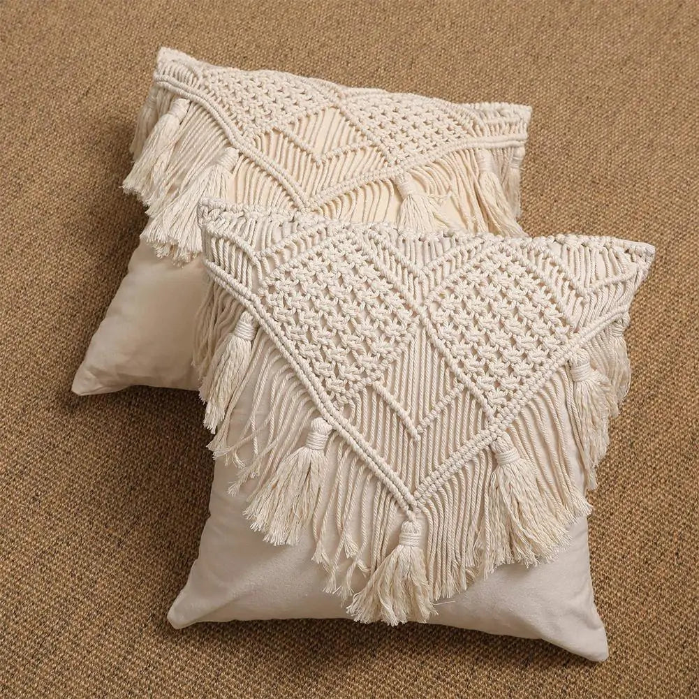 Taufora Halil - Macrame Hand-woven Pillow Covers