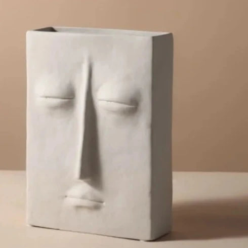 Minimalist Art Face Display and vase