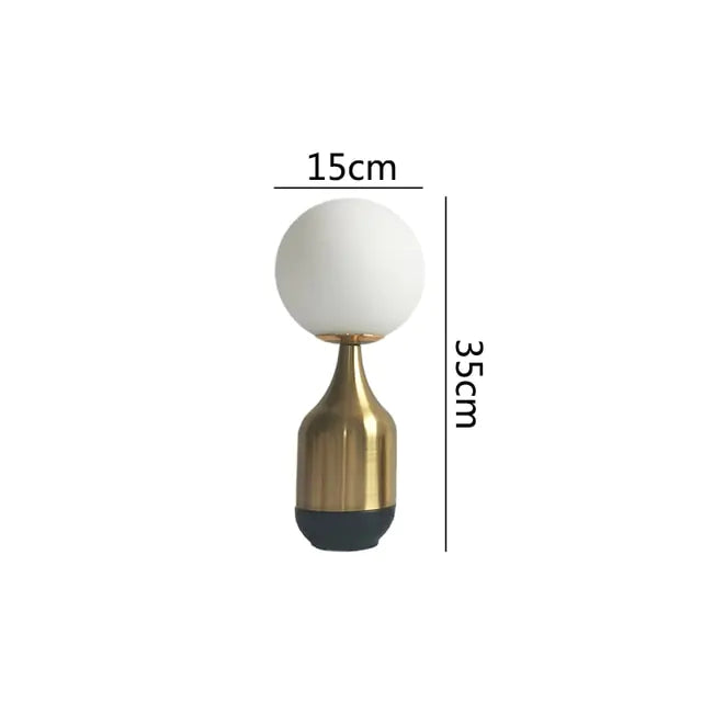 Taufora Halil - Nordic Glass Ball and Brass Table Lamp