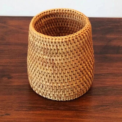 Taufora Halil - Rattan Pen Holder Organizer