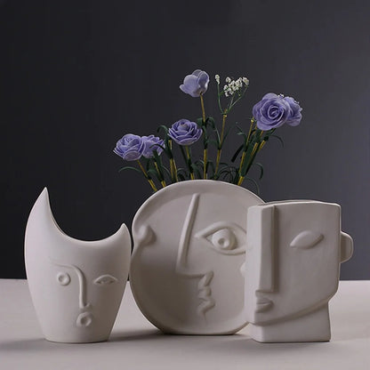 Minimalist Art Face Display and vase