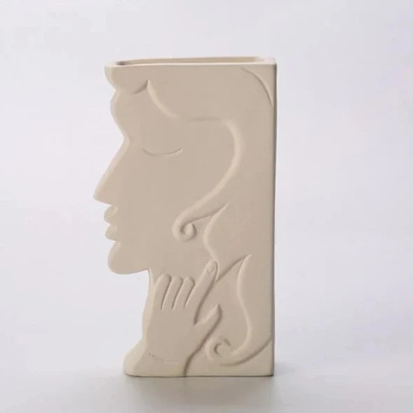 Minimalist Art Face Display and vase